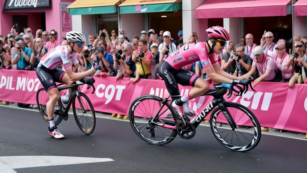 Wout van Aert îl conduce pe Olav Kooij către victorie la sprint în Giro d'Italia