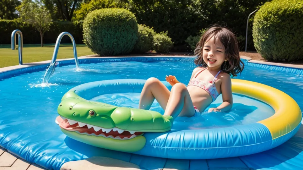 Piscina gonflabilă pentru copii cu tobogan și fântână: distracție garantată pe tot parcursul verii