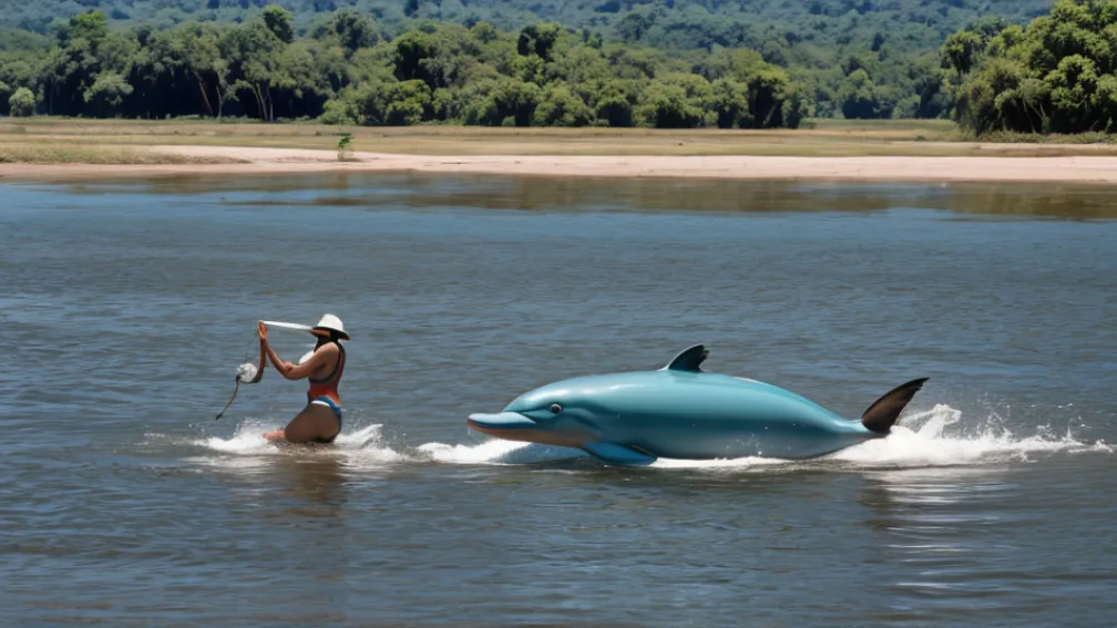 27 de delfini amazoni salvati in Bolivia: animalele au ramas blocate din cauza scaderii nivelului apei
