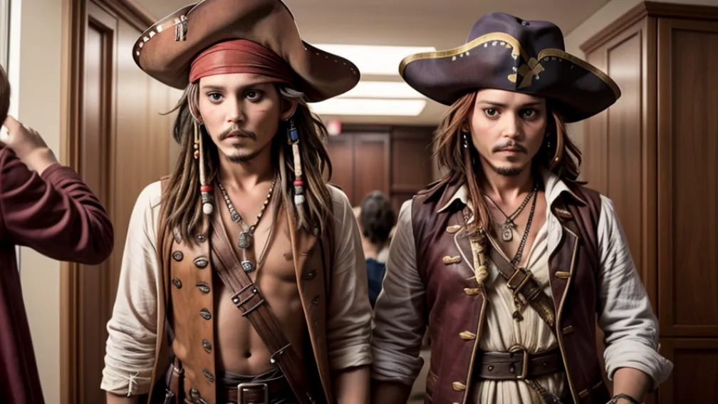 Johnny Depp, din nou în rolul lui Jack Sparrow, vizitează un centru oncologic din Madrid