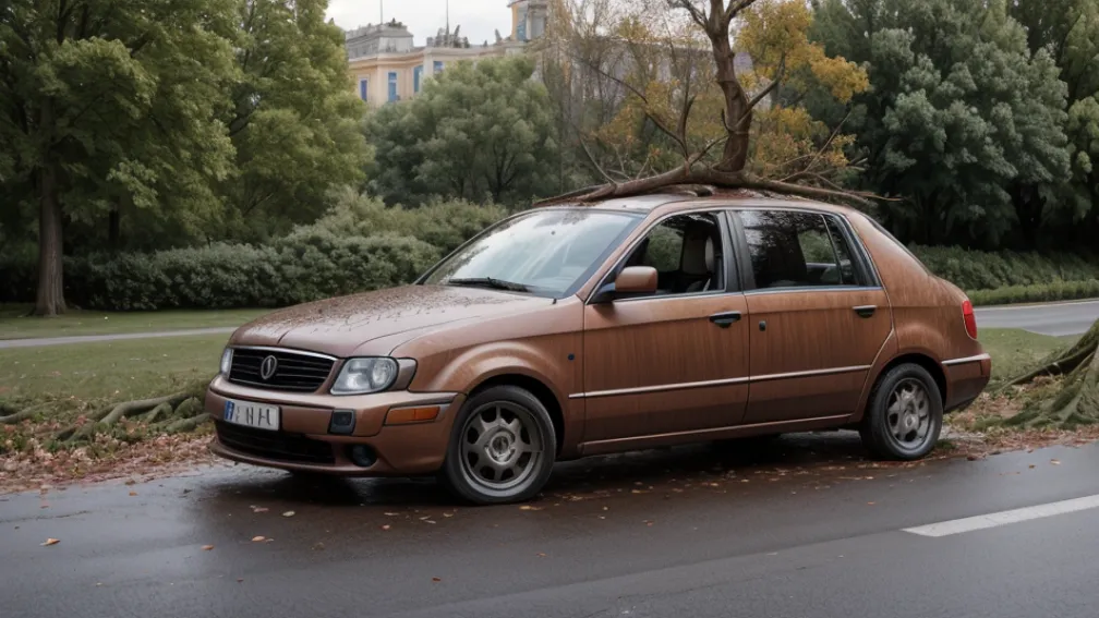 Copac căzut pe o mașină pe M-30 în Madrid: Șoferița, în stare de șoc