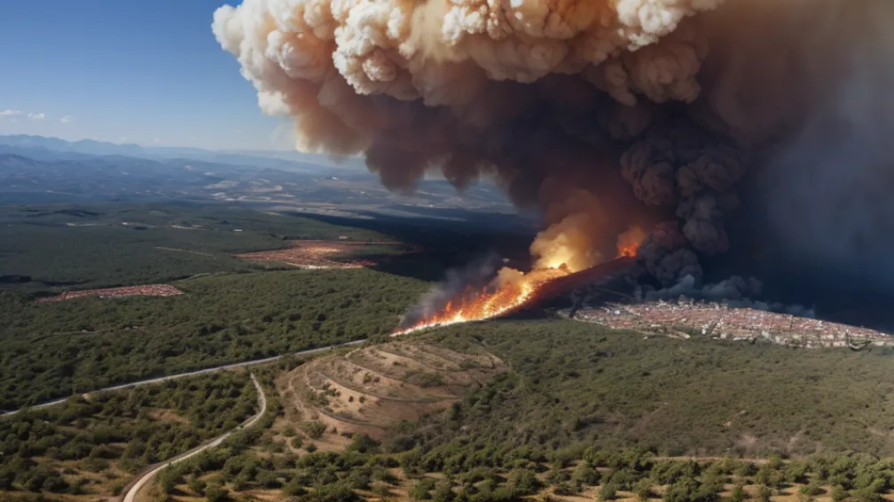 Incendiu major în Spania: Flăcările au cuprins zona unui parc natural