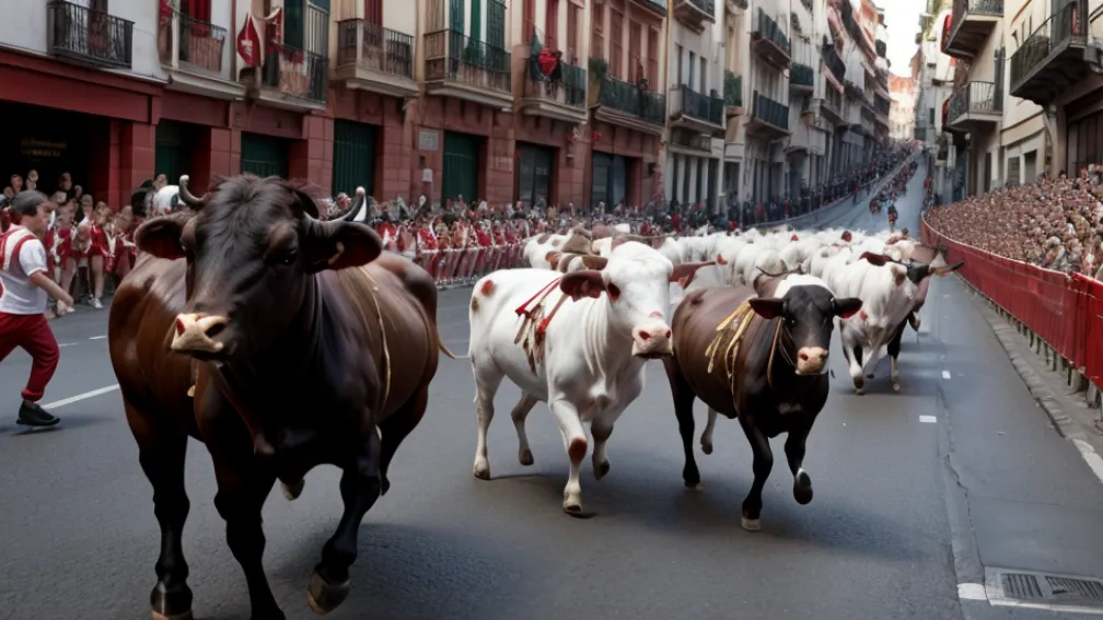 Al doilea encierro de San Fermín: Taurii Cebada Gago în prim-plan