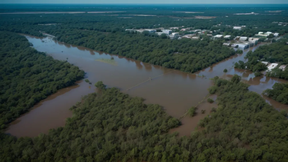 Inundații în Texas: Imagini cu drona surprind dezastrul provocat de râul San Gabriel