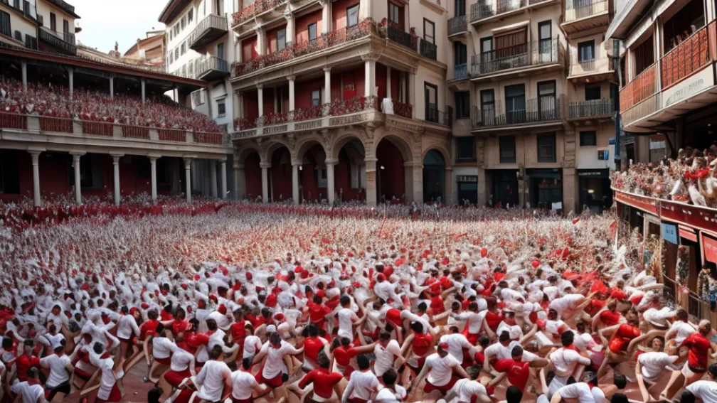 Al cincilea encierro de San Fermín 2025: Imagini de pe străzile Pamplonei