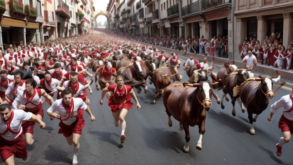 Al șaselea encierro de San Fermín: imagini spectaculoase din Pamplona