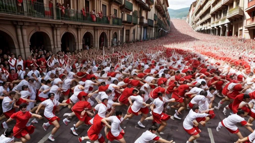 Al șaptelea encierro de San Fermín: mii de spectatori la Pamplona