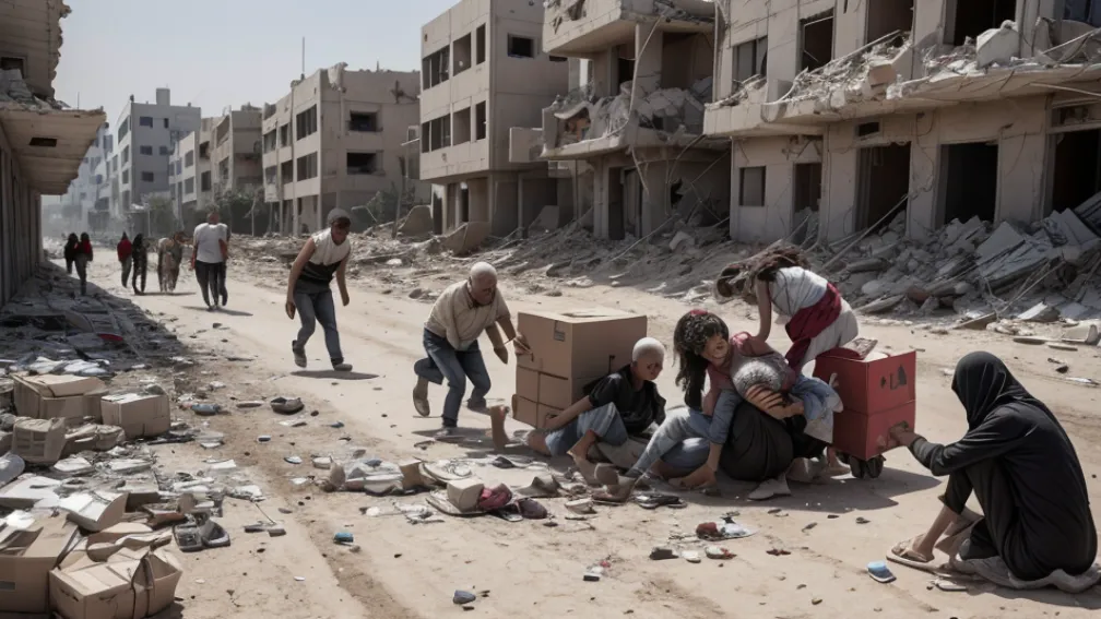 Panică în Gaza: Imagini cu împușcături în timpul distribuirii ajutoarelor umanitare