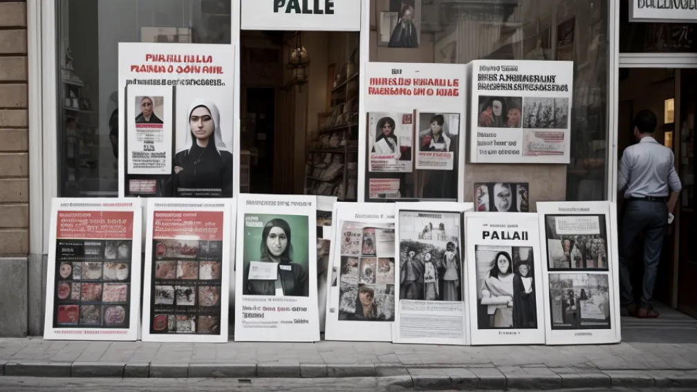 Magazinele din Madrid își exprimă sprijinul pentru Palestina: proprietarii afișează afișe anti-război