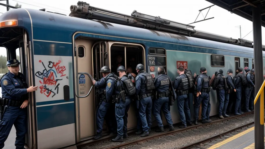 Patru persoane reținute în Tarragona pentru graffiti pe un tren și fugă
