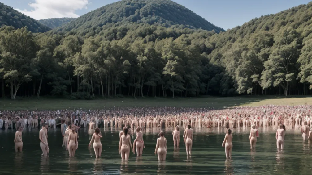 Spencer Tunick surprinde spiritul Granadei cu 1.000 de voluntari goi