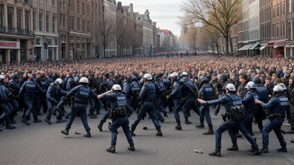 Proteste violente în Haga: confruntări între poliție și manifestanți anti-imigrație