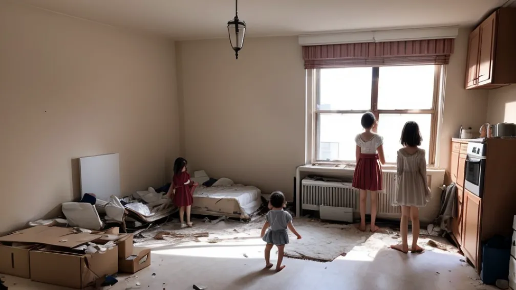 Victimă a violenței domestice și fiicele sale locuiesc într-un apartament cu mucegai: Sareb a oferit locuință