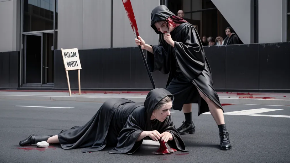 Banksy revine la Londra cu o nouă pictură murală: un judecător lovește un protestatar