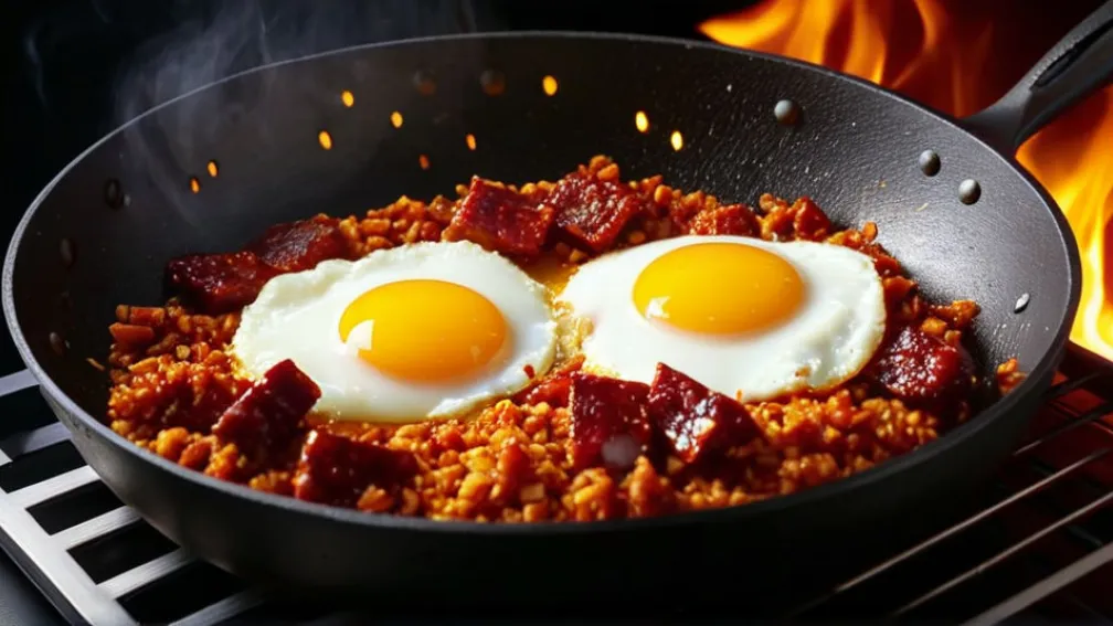 Orez crocant cu ouă și chorizo: Rețeta rapidă și delicioasă pentru a reînvia resturile