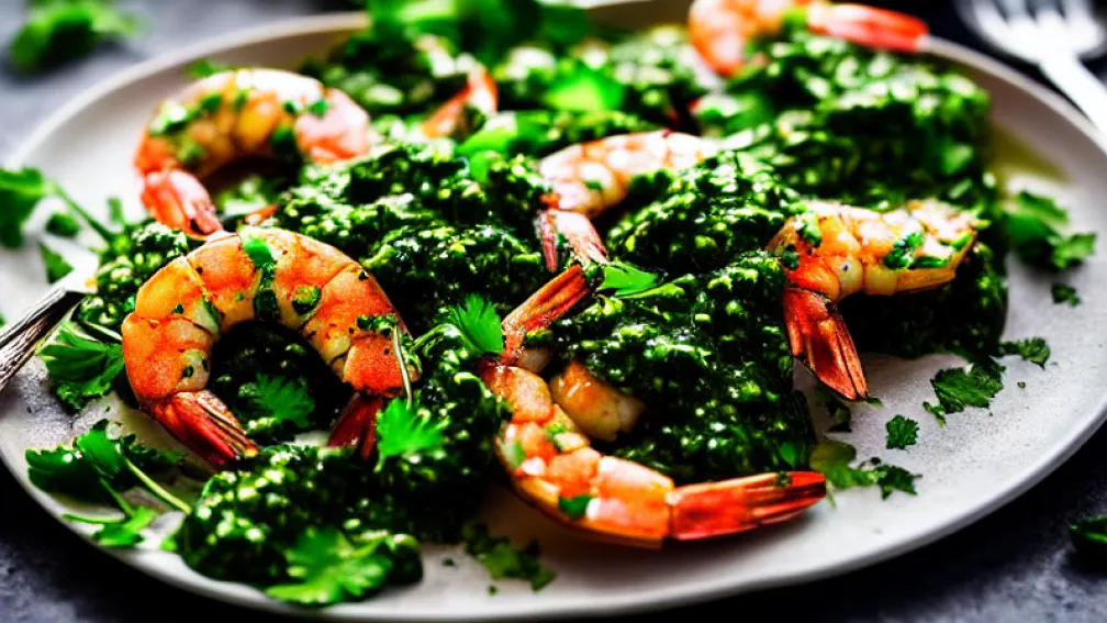 Creveți cu sos chimichurri – Rețetă rapidă