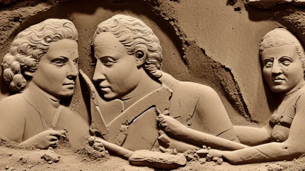 Pompeii: Relief funerar al unui cuplu descoperit