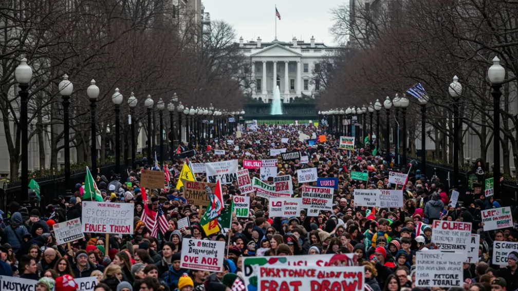 Americanii protestează din nou față de politicile lui Trump