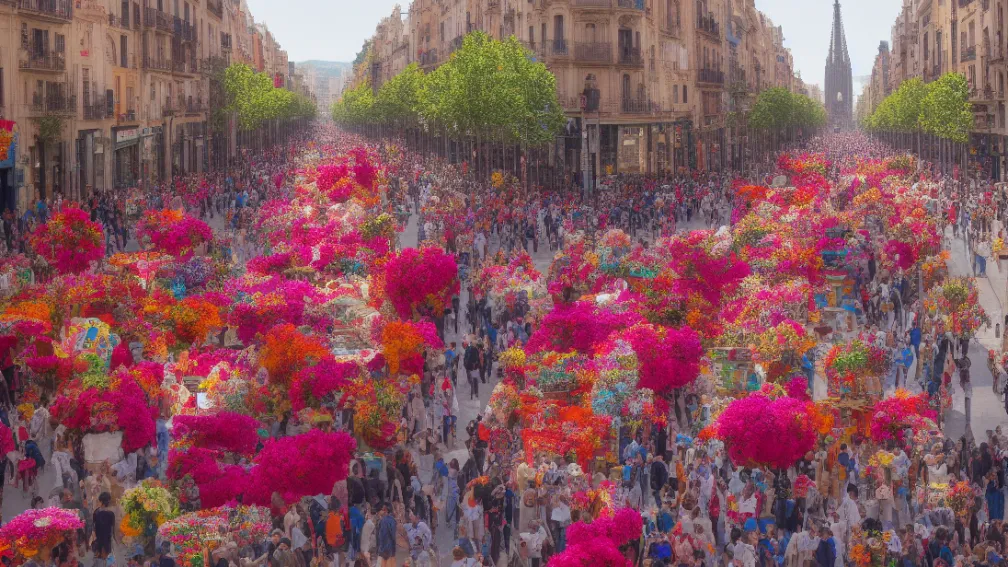 Ziua Sfântului Gheorghe Radiindă în Barcelona