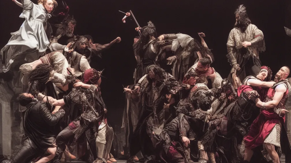 Alertă privind posibile leșinuri: Royal Shakespeare Company pune în scenă un nou «Titus Andronicus» plin de sânge și violență