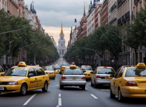 Madrid: Sute de taximetriști protestează împotriva "răpirii mobilității"