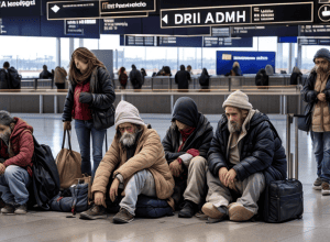 Rușine la aeroport: Sute de persoane fără adăpost dorm în Madrid, autoritățile nu fac nimic