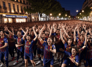 Barcelona sărbătorește titlul de campioană: imagini de pe străzile orașului