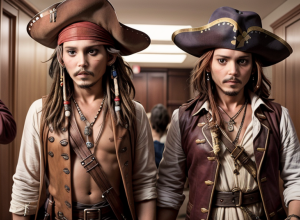 Johnny Depp, din nou în rolul lui Jack Sparrow, vizitează un centru oncologic din Madrid