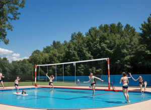 Plasa de volei gonflabilă pentru piscină: succesul verii pe Amazon