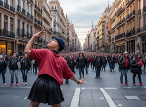 Debut triumfal: Trueno a cântat pe Gran Vía în cadrul show-ului „La Revuelta”