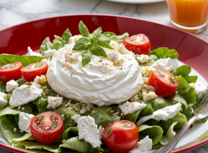 Salată cremoasă de roșii și labneh: o rețetă răcoritoare