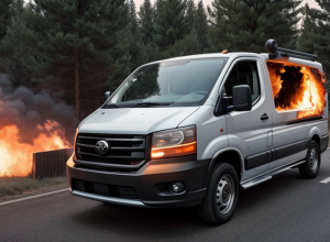 Vandalism la Barcelona: un camionet a fost incendiat
