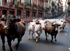 Al doilea encierro de San Fermín: Taurii Cebada Gago în prim-plan