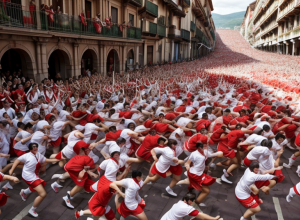 Al șaptelea encierro de San Fermín: mii de spectatori la Pamplona