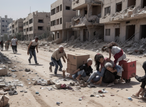 Panică în Gaza: Imagini cu împușcături în timpul distribuirii ajutoarelor umanitare