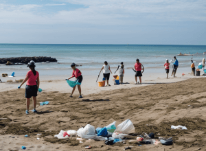 Voluntari au curățat plaja Barceloneta: 90 kg de gunoi colectate