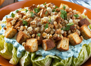 Varză cu sos de brânză albastră, nuci și pâine: o rețetă simplă de toamnă