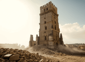 Colaps parțial la Turnul Conti din Roma: Monumentul medieval, în reabilitare, s-a prăbușit. Sunt răniți