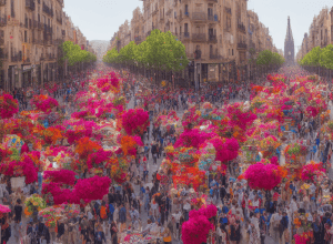 Ziua Sfântului Gheorghe Radiindă în Barcelona