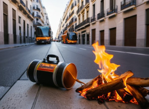 Incercare de incendiu pe trotuierii din Madrid