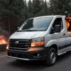 Vandalism la Barcelona: un camionet a fost incendiat