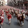 Al șaselea encierro de San Fermín: imagini spectaculoase din Pamplona