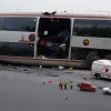 Accident în Barcelona: Un autocar cu 60 de pasageri s-a răsturnat pe C-32, doi răniți grav